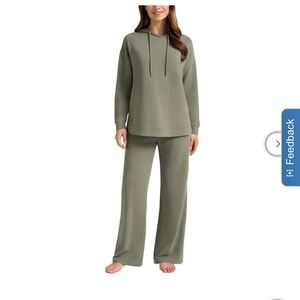 Max & Mia Women's Hoodie Lounge Set, size XXLin Sage green
